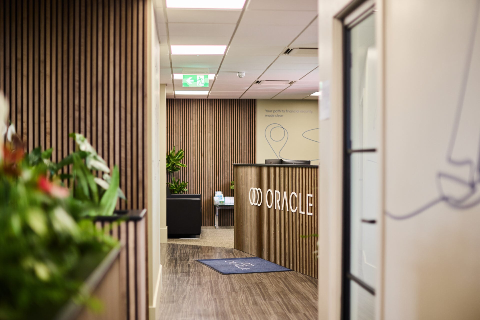 The reception area inside Oracle House
