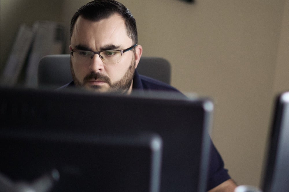 Rob Priaulx at work in the Oracle Finance office