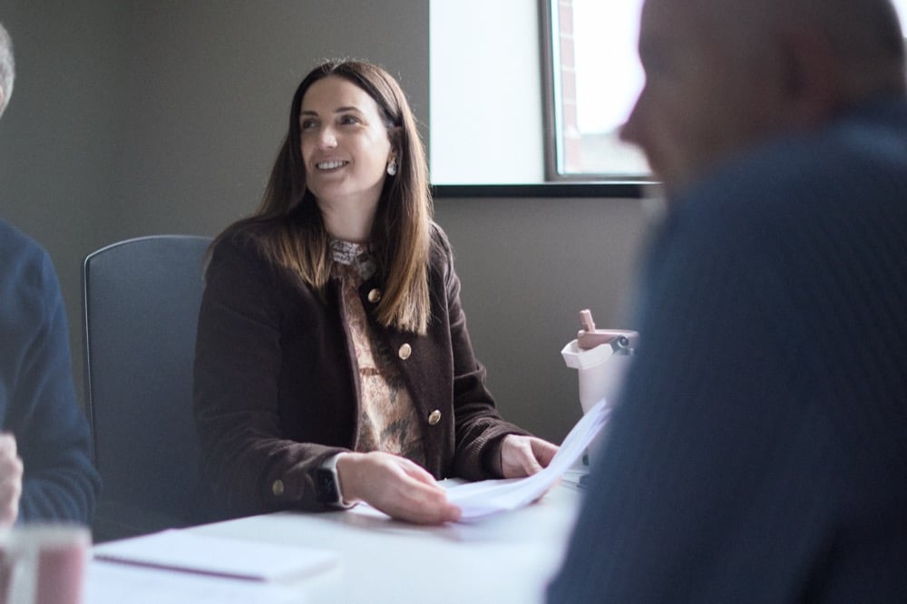 Jenna Senior at work in the Oracle Finance office
